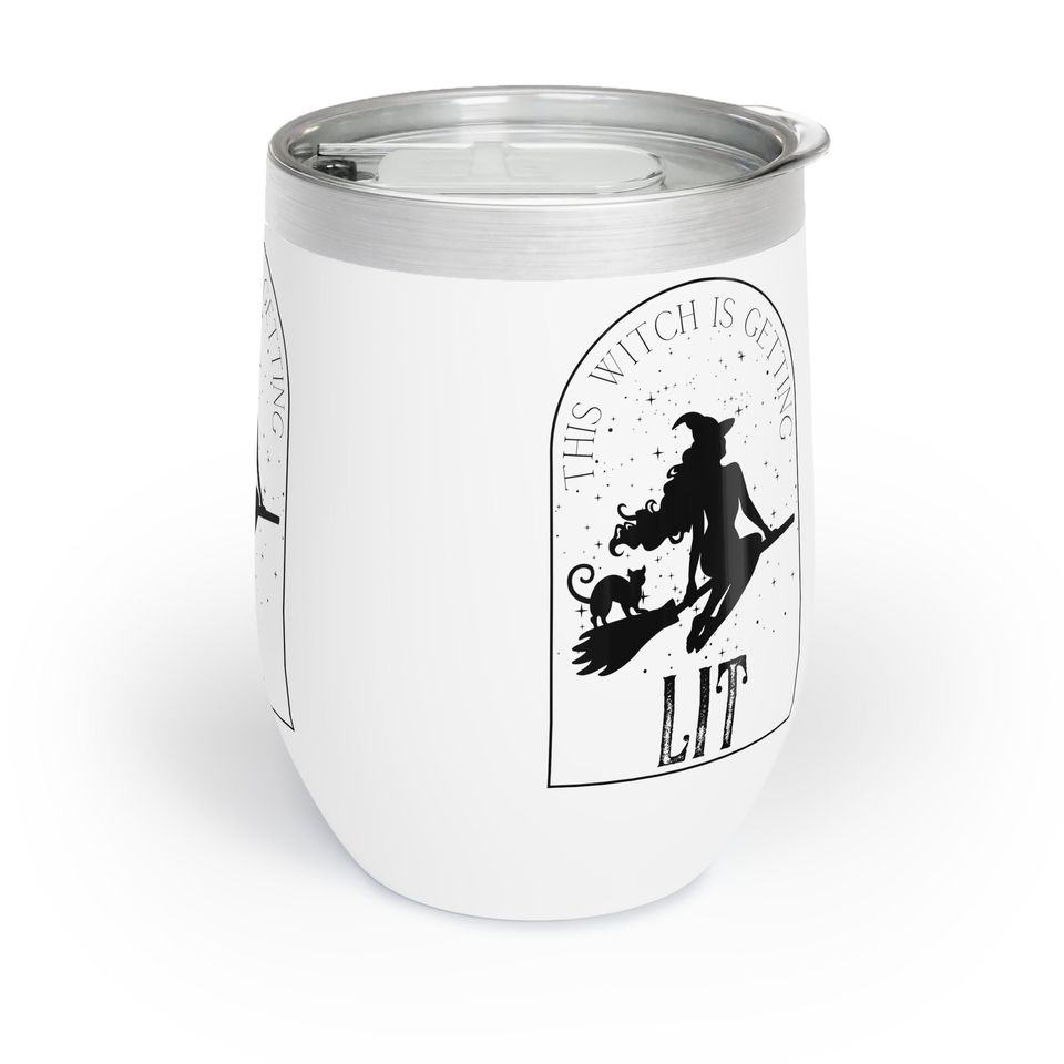 This Witch Is Getting Lit Halloween Wine Tumbler, Bachelorette Party Gift, Gothic Bride