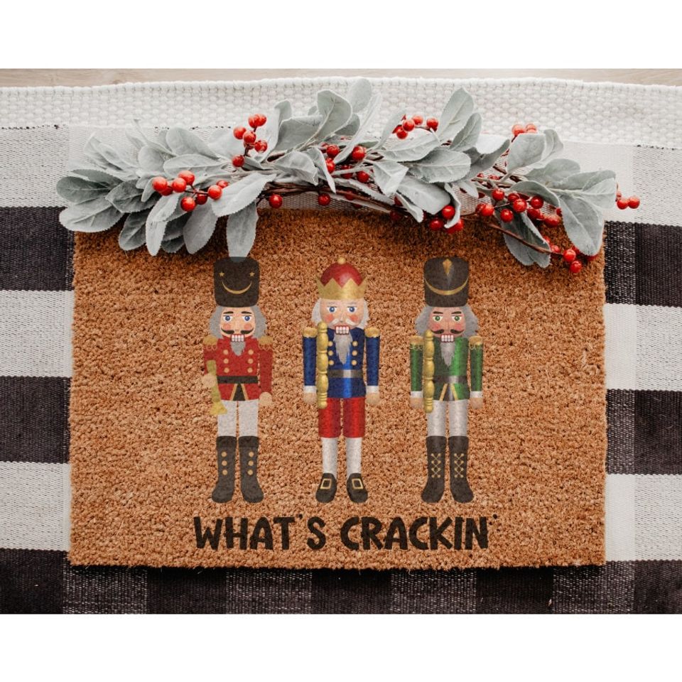 Christmas Nutcracker Coir Doormat Holiday Welcome Mat