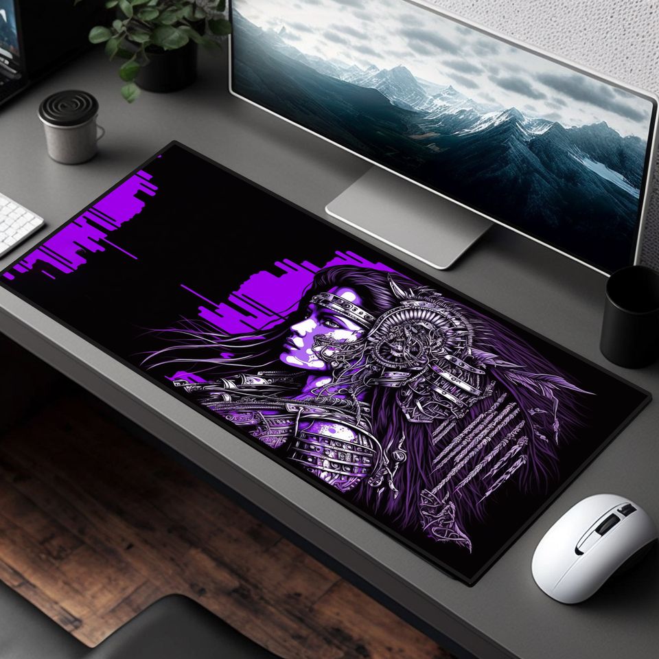 Retrowave Princess Deskmat, Neon Deskpad,