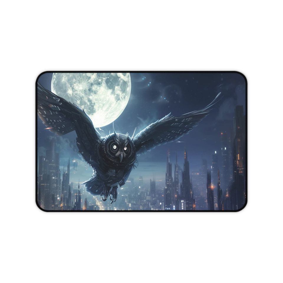 Cyberpunk Owl Desk Mat