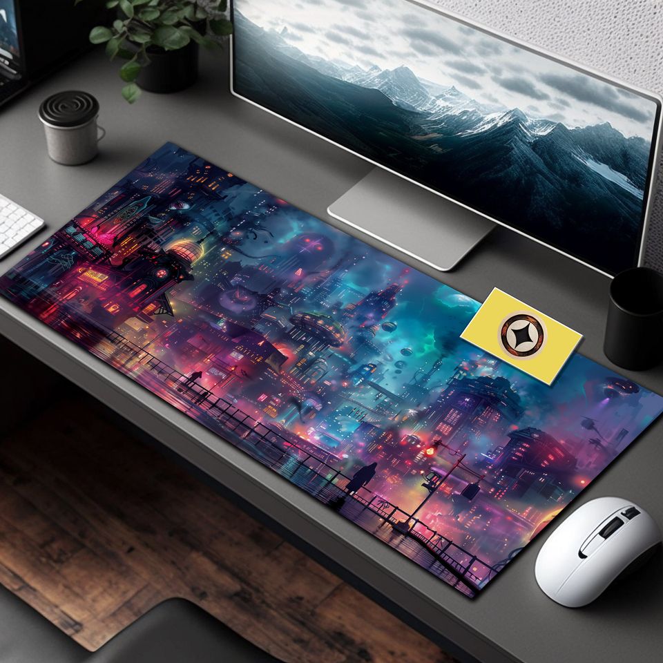 Ghostly Cyberpunk Gaming Mouse Pad
