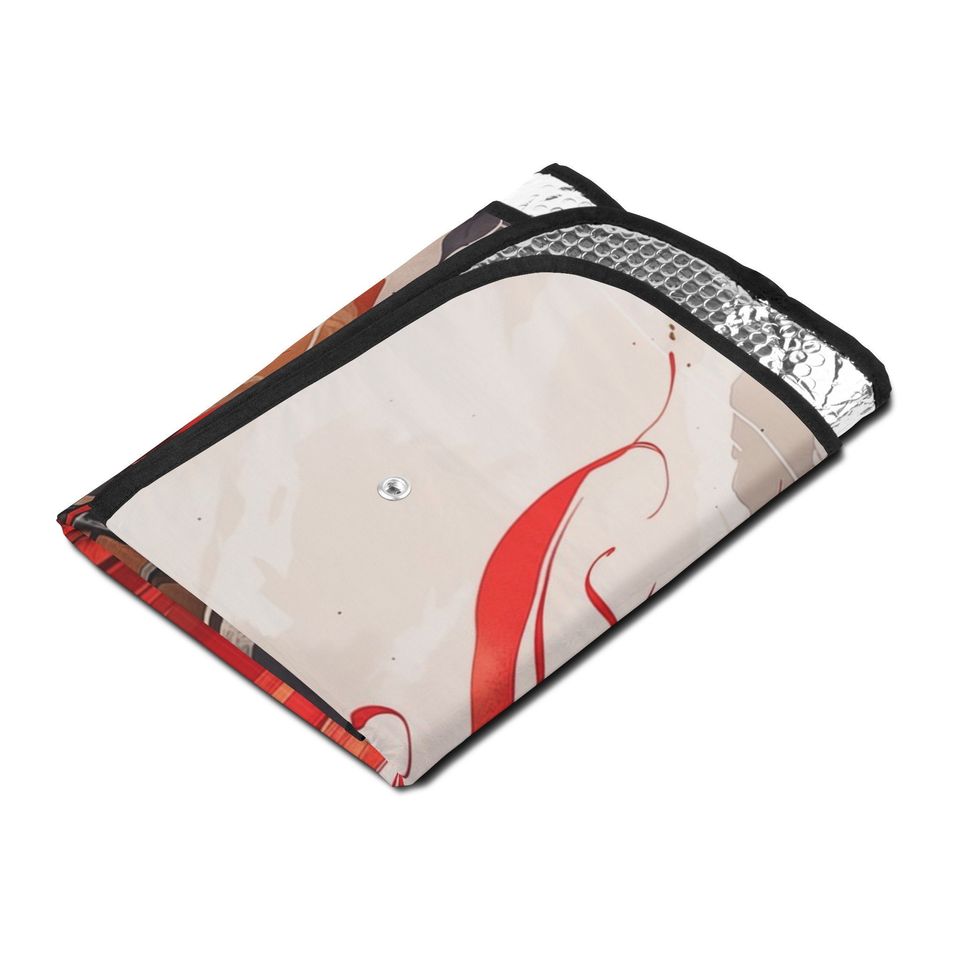 Car Sun Shade Featuring Anime Inspired Horse Wearing a Cowboy Hat