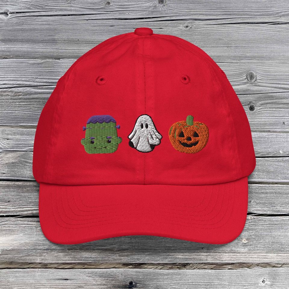 Halloween Fall Spooky Season Pumpkin Ghost Youth baseball cap