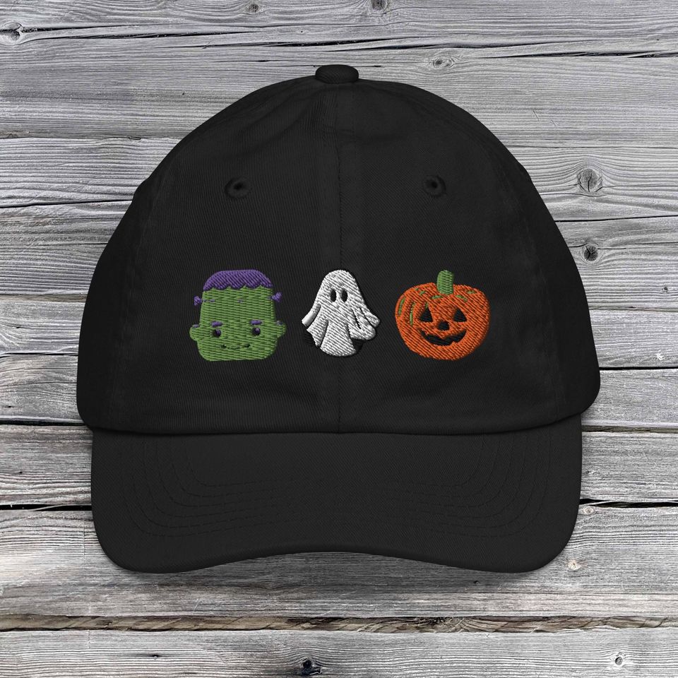 Halloween Fall Spooky Season Pumpkin Ghost Youth baseball cap