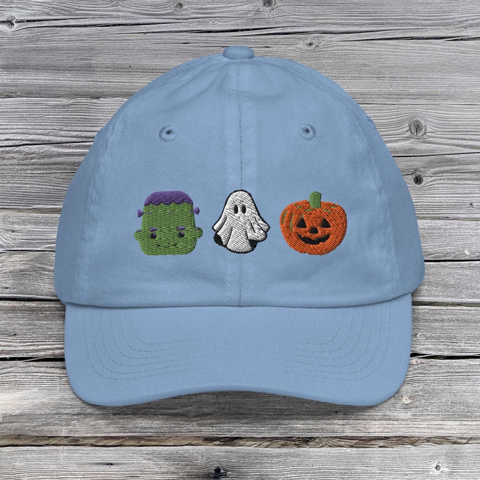 Halloween Fall Spooky Season Pumpkin Ghost Youth baseball cap