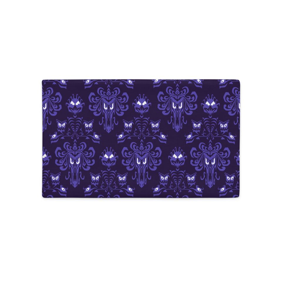 Haunted Mansion / Wallpaper Inspired / Pillow Cover / Black / Purple / Linen Texture
