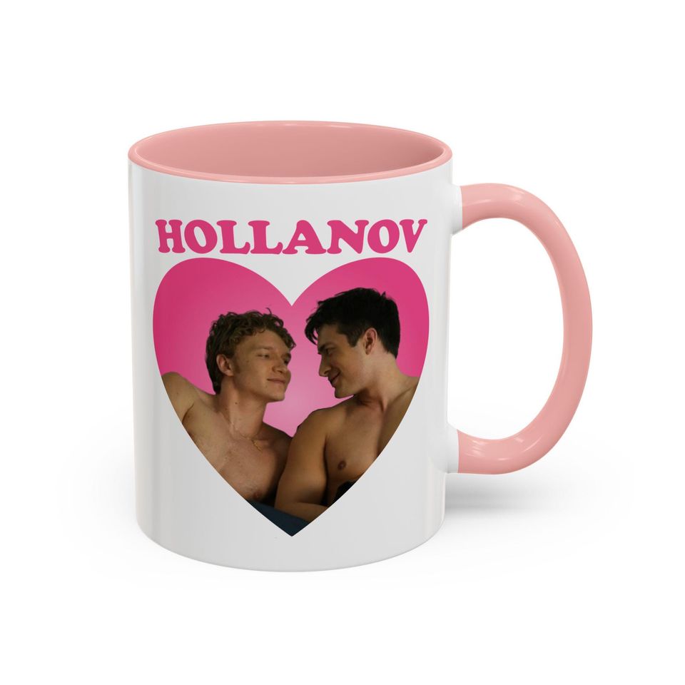 Hollanov Pink Heart Accent Coffee Mug