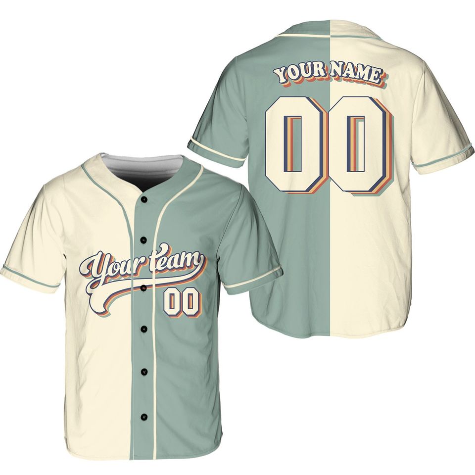 Personalized Team Name And Number Baseball Jersey, Custom Baseball Jersey Shirt