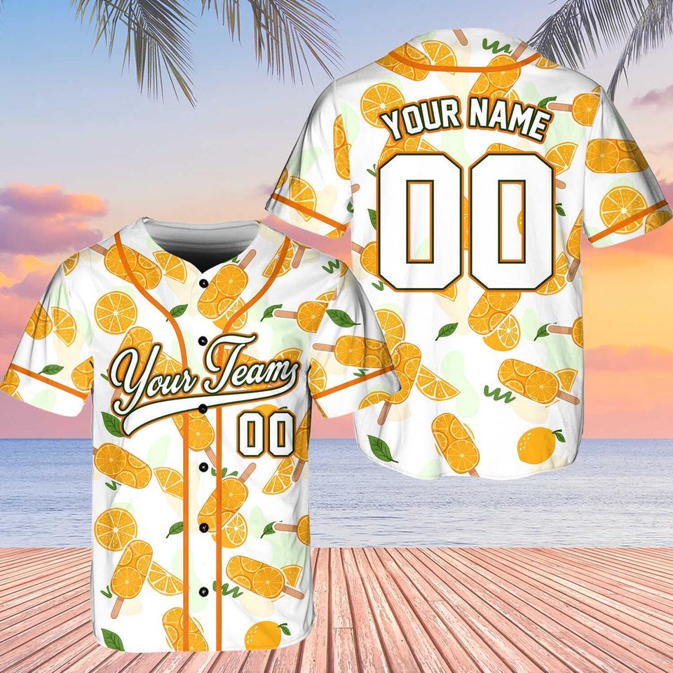 Personalized Team Name & Number Fruit Baseball Jersey | Tropical Uniform for Team