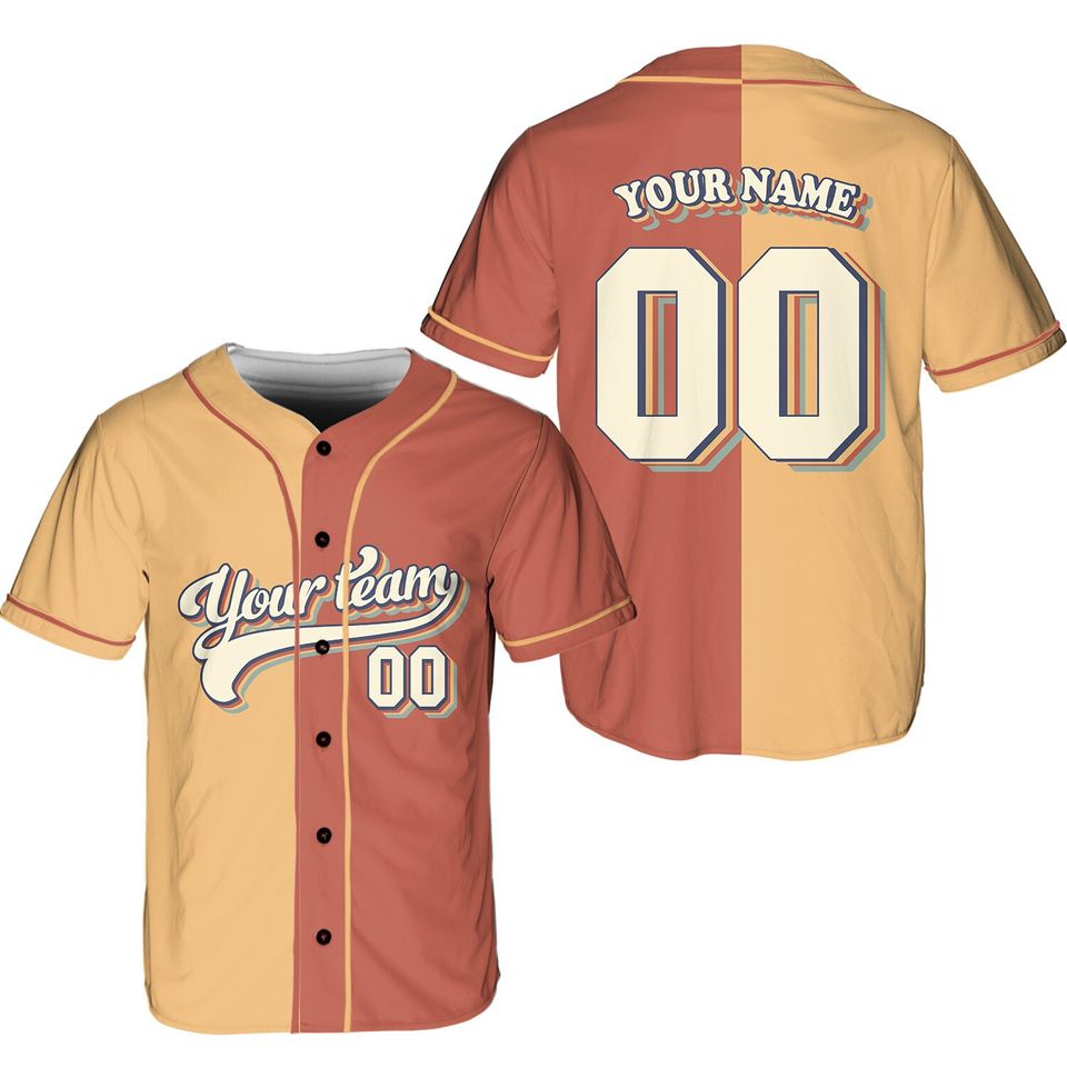 Personalized Team Name And Number Baseball Jersey, Custom Baseball Jersey Shirt