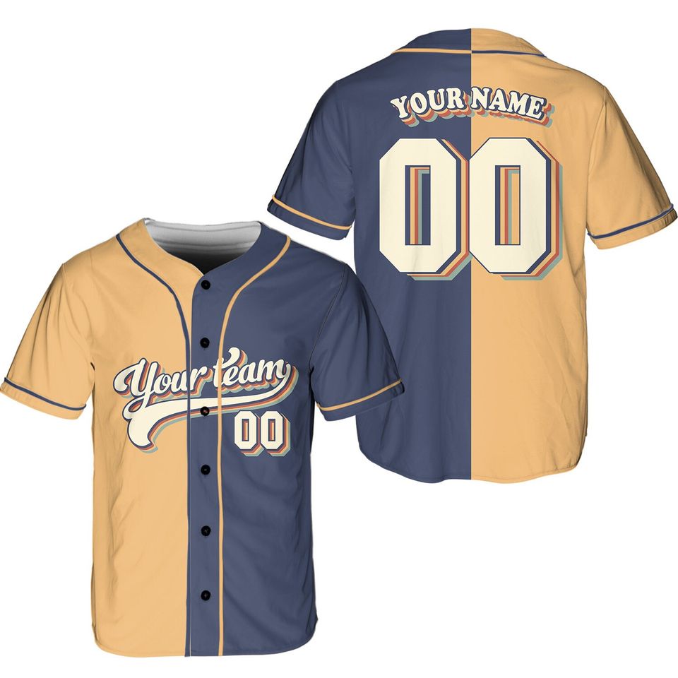 Personalized Team Name And Number Baseball Jersey, Custom Baseball Jersey Shirt