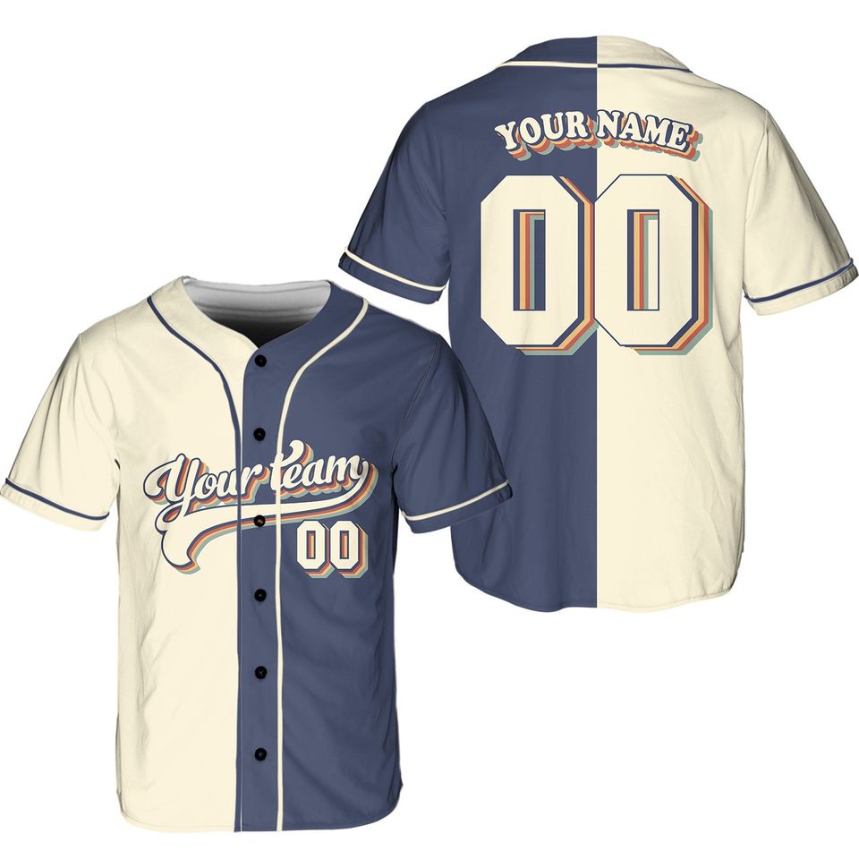 Personalized Team Name And Number Baseball Jersey, Custom Baseball Jersey Shirt
