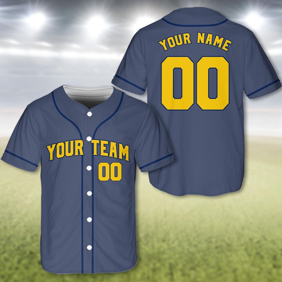 Customized Team Name and Number Baseball Jersey for Fans