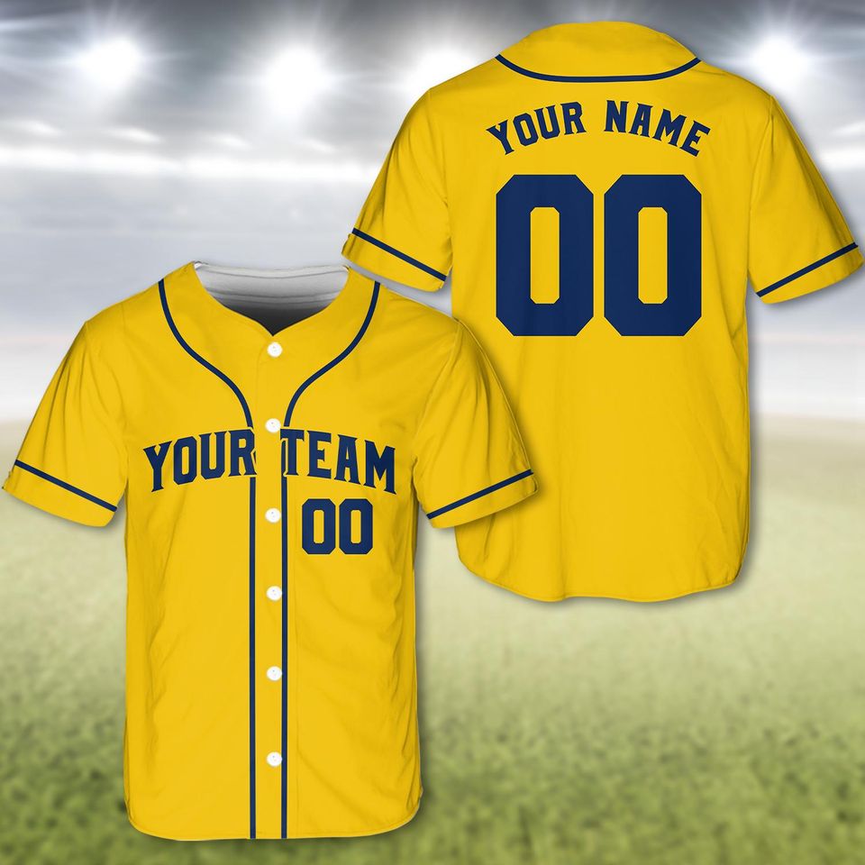 Customized Team Name and Number Baseball Jersey for Fans