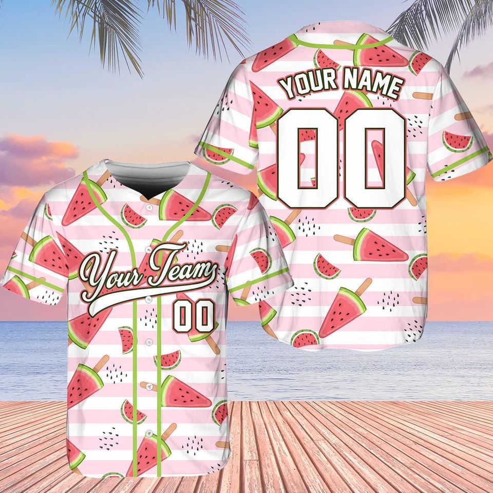 Personalized Team Name & Number Fruit Baseball Jersey | Tropical Uniform for Team
