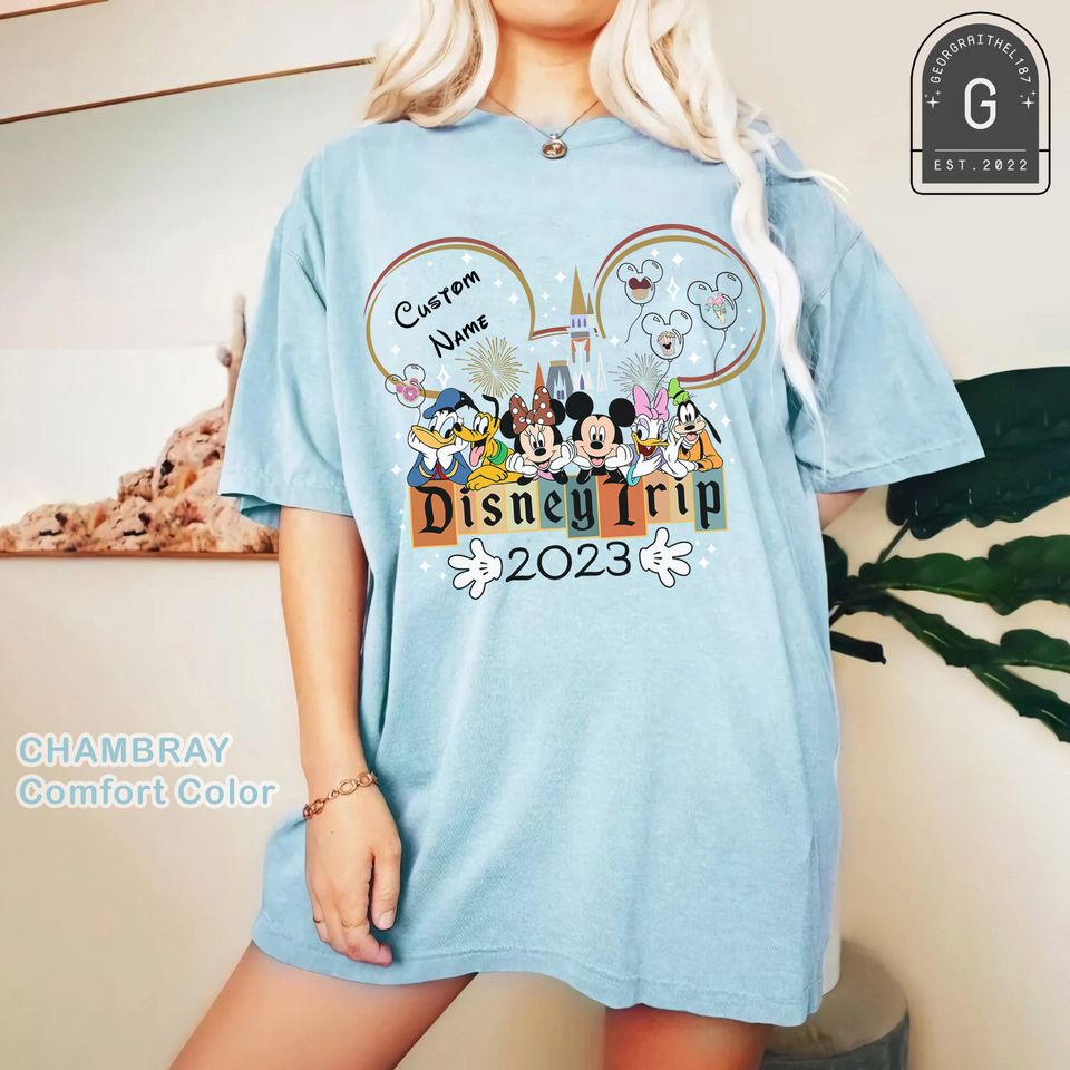 Personalized Disney Family Vacation 2023 Shirt, Mickey and Friends Matching Tee