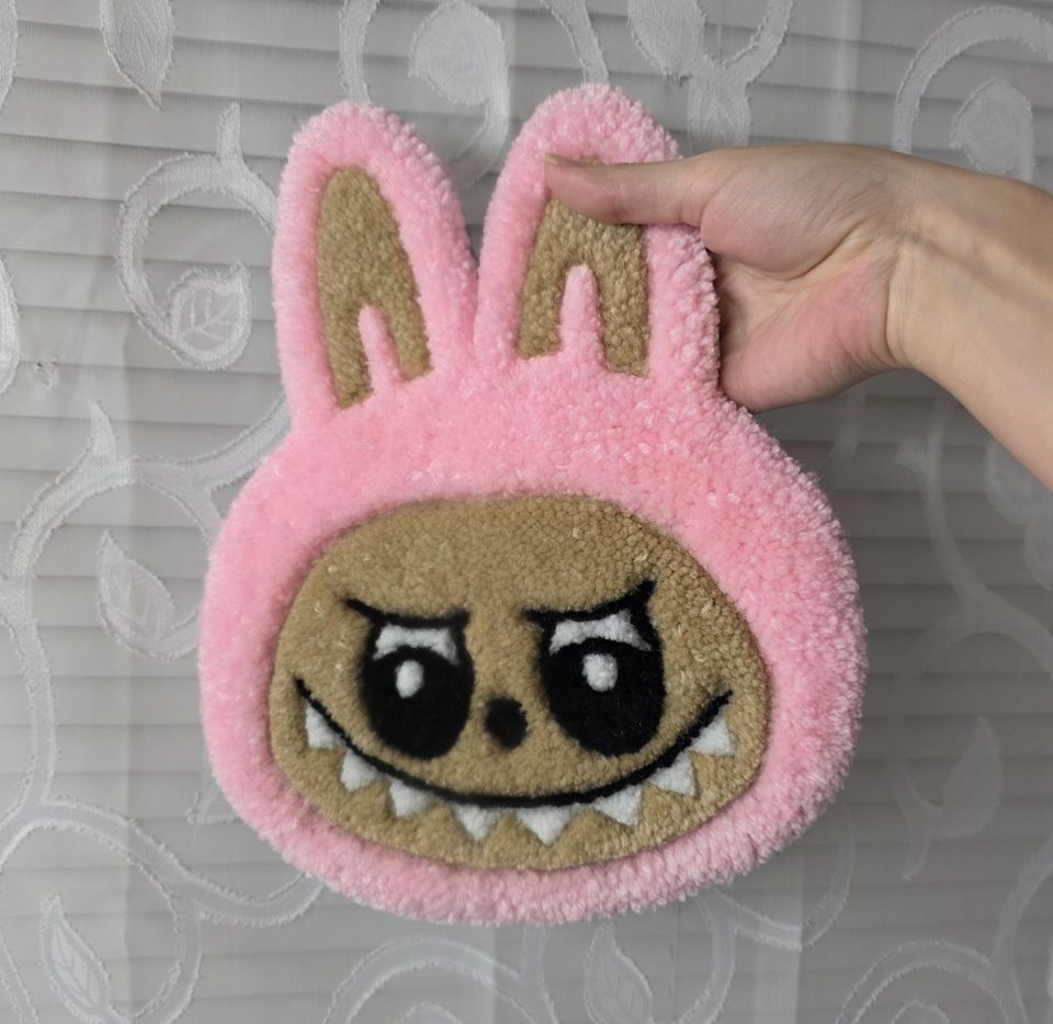 Labubu Tufted Rug Wall Hanging Pink Table Decor