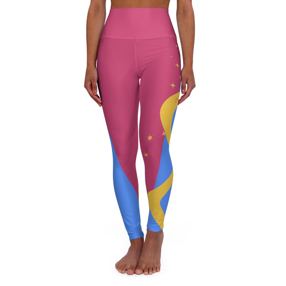 Color Blocked High Waist Yoga Leggings for Women