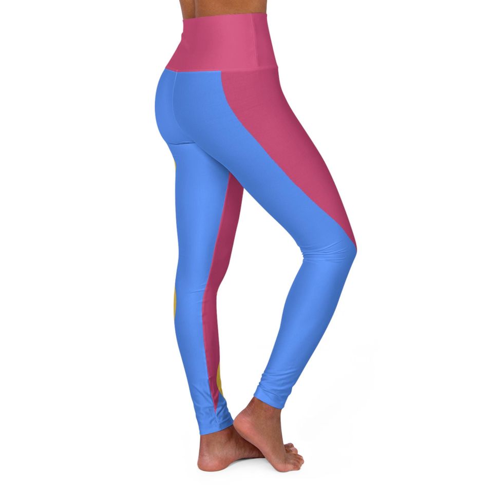 Color Blocked High Waist Yoga Leggings for Women