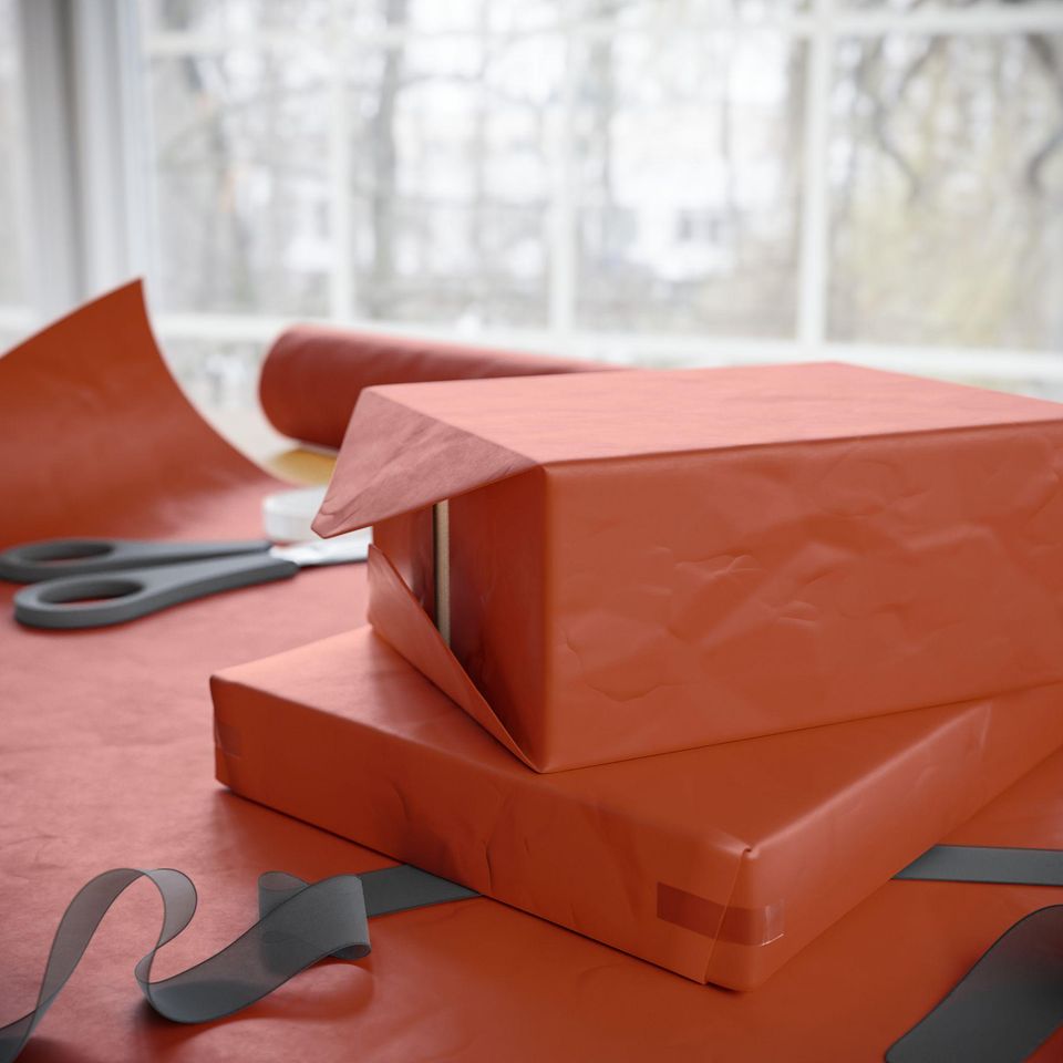 Burnt Orange Gift Paper| Dark orange Roll Wrapping Paper| Christmas Gift Paper| Solid wrapping paper | Minimalist Holiday Gift Wrap| Fall