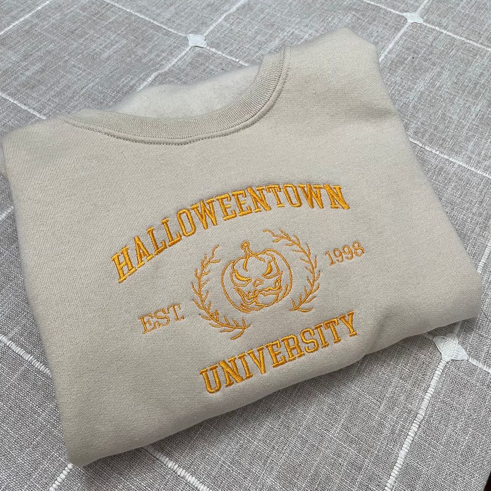 Halloweentown University Embroidered| Y2K Style Embroidered Crewneck| Sweatshirt