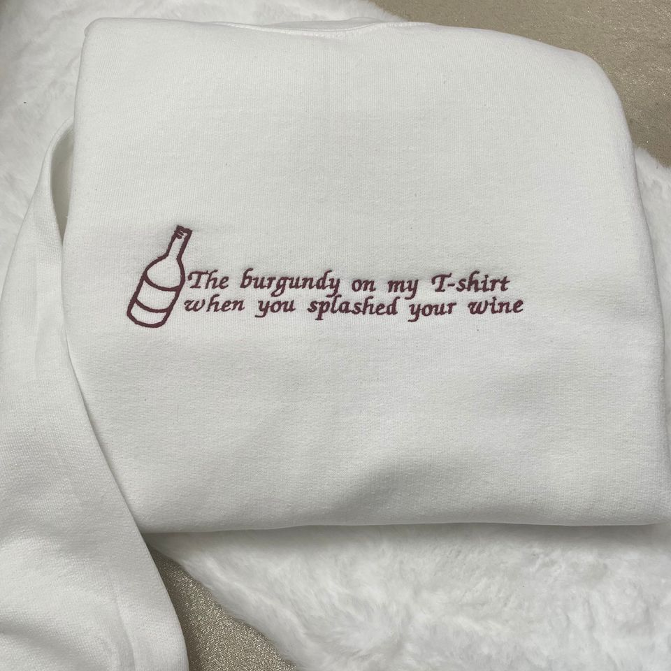 Maroon Lyrics Embroidered Sweatshirt: Y2K Music Merch