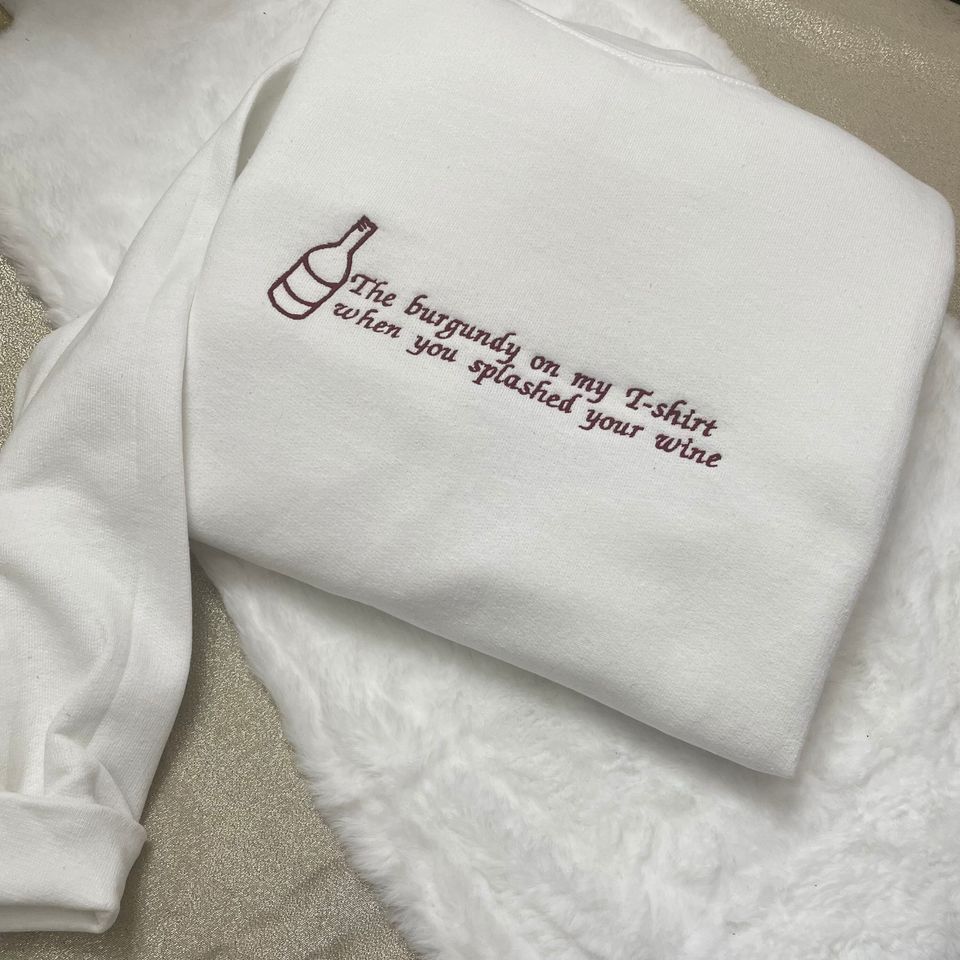 Maroon Lyrics Embroidered Sweatshirt: Y2K Music Merch