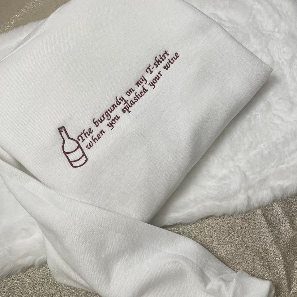 Maroon Lyrics Embroidered Sweatshirt: Y2K Music Merch