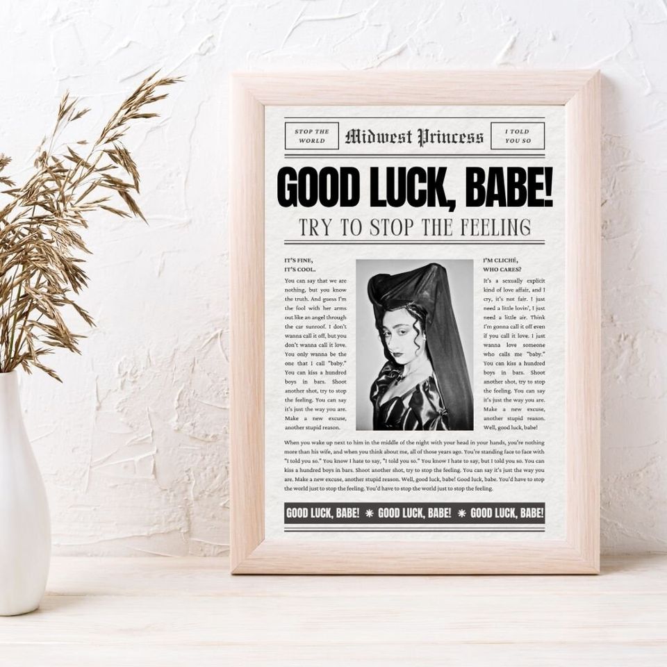 Good Luck, Babe Newspaper Chappell Roan Poster