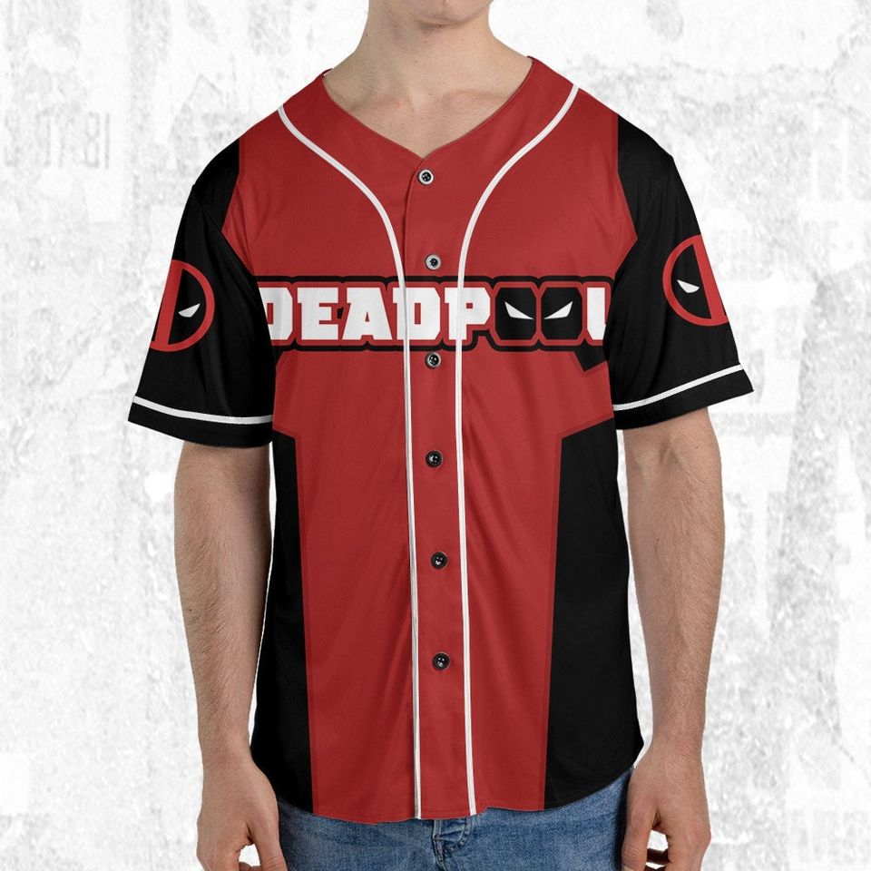 Personalize Deadpool Suit Red Black, Custom Name Superhero