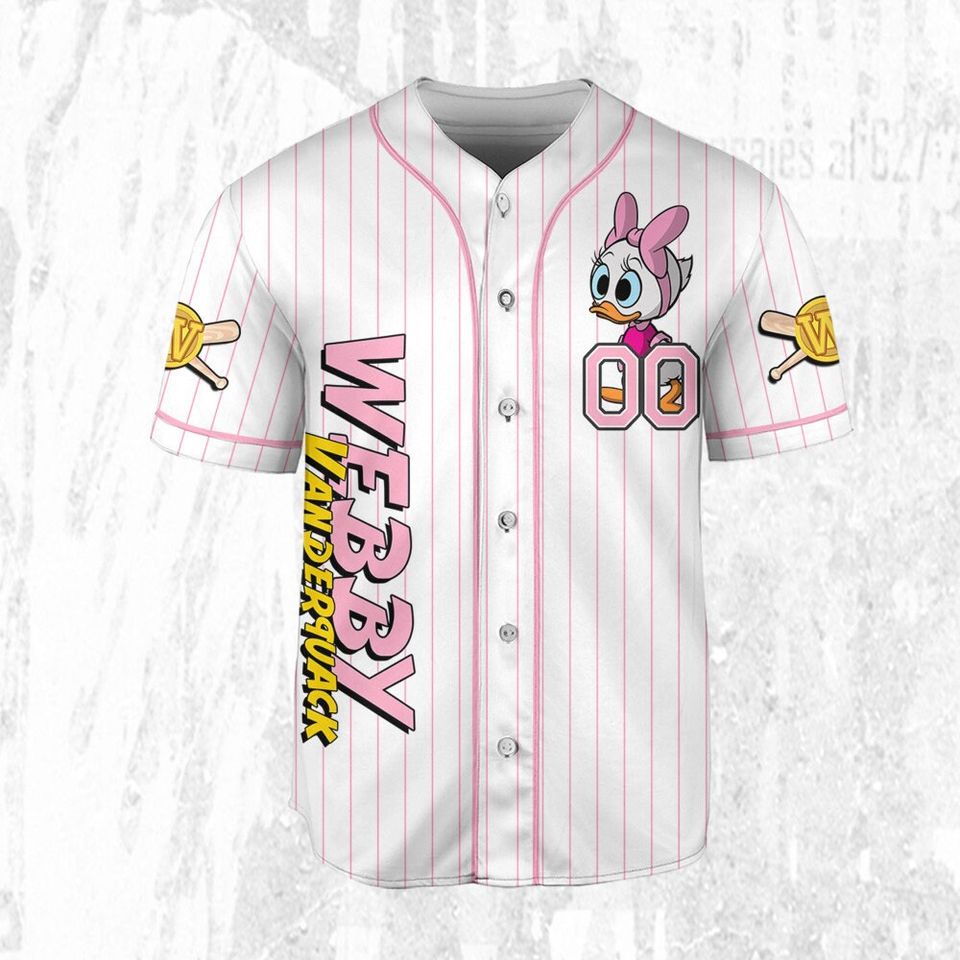Personalized Disney Ducktales Webby Classic Binding Baseball Jersey