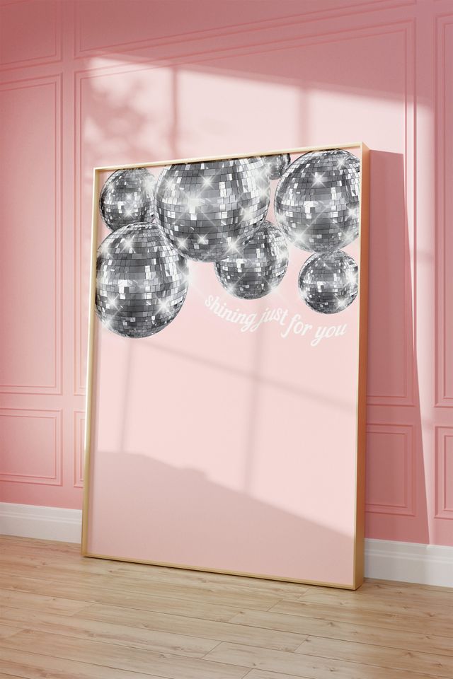 Mirrorball Pink Y2K Poster | Printable Wall Art