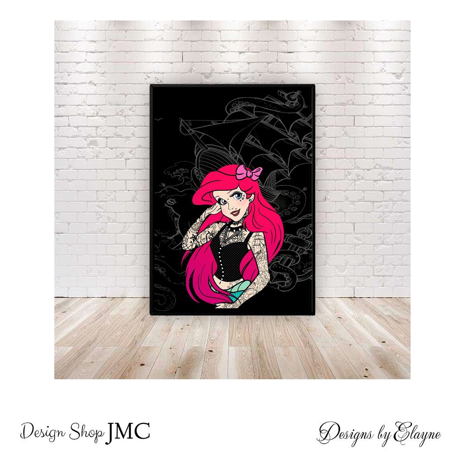 Little Mermaid Wall Art Poster Decor, Disney Princess Posters
