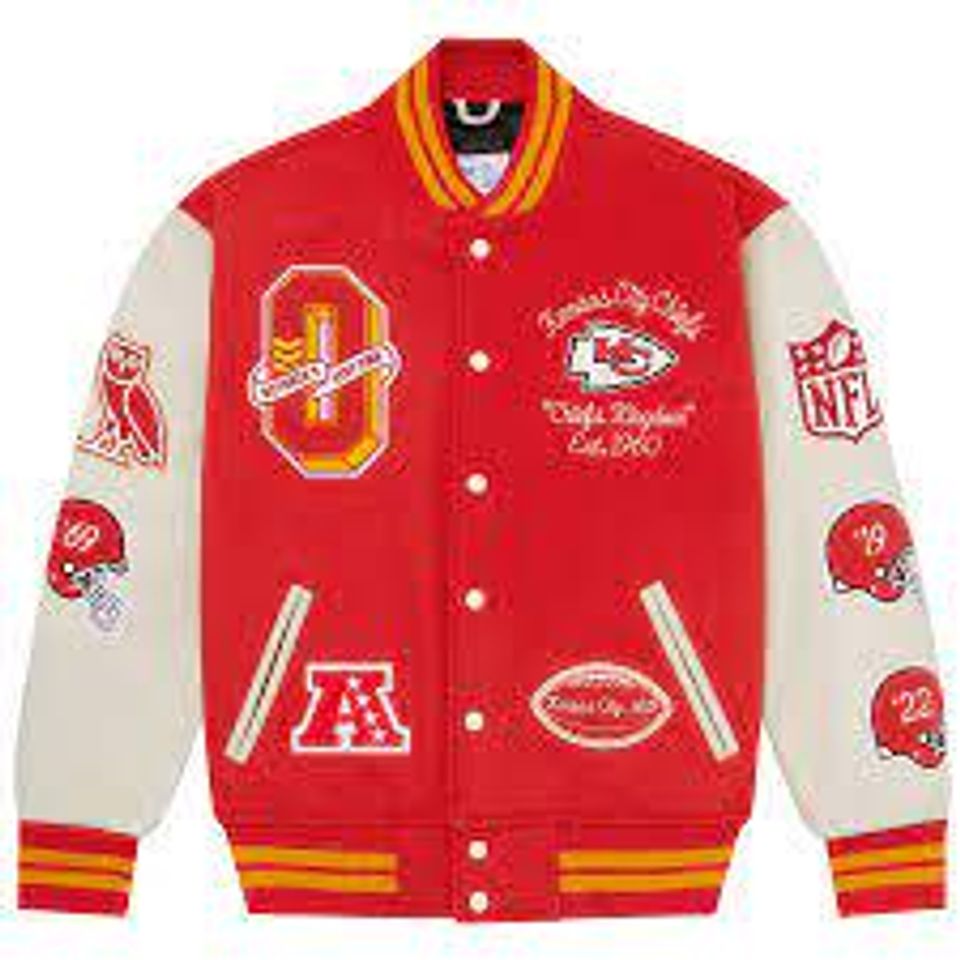 Kansas City Football Chiiefs Baseball Jacket, (Not Leather)