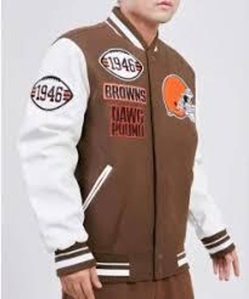 Cleveland Football Browns Baseball Jacket, (Not Leather)
