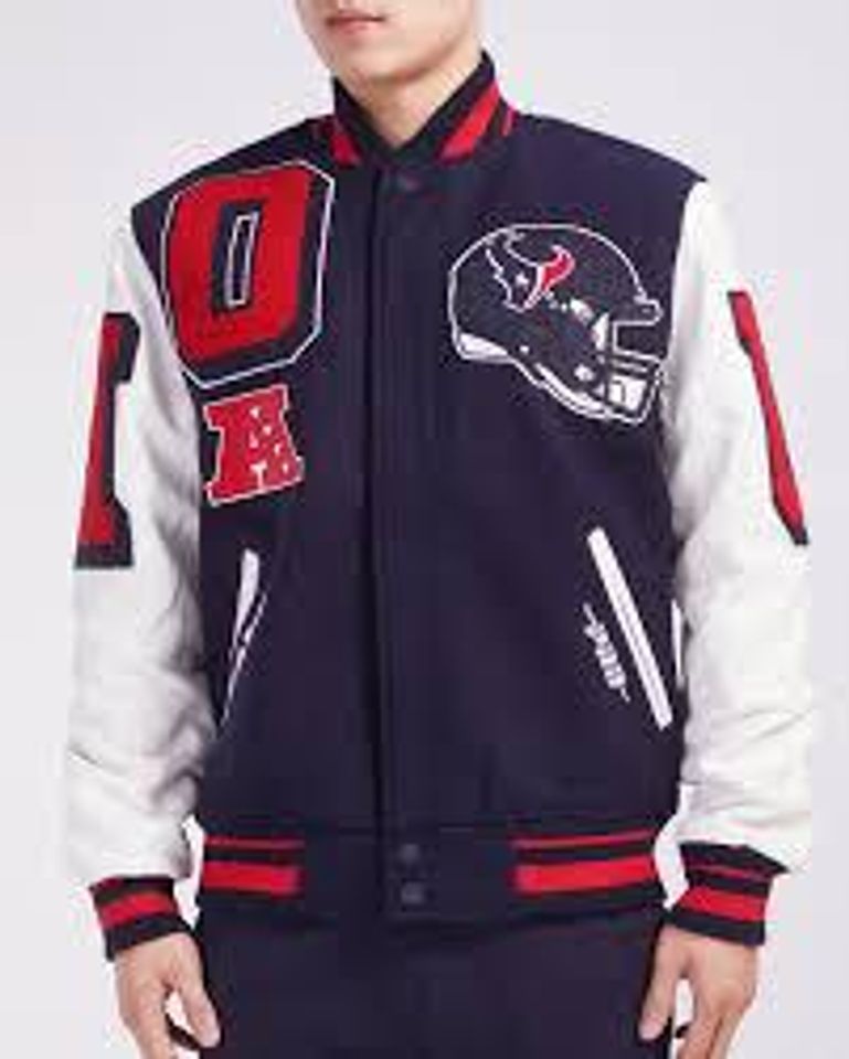 Houston Football Texans Baseball Jacket, (Not Leather)