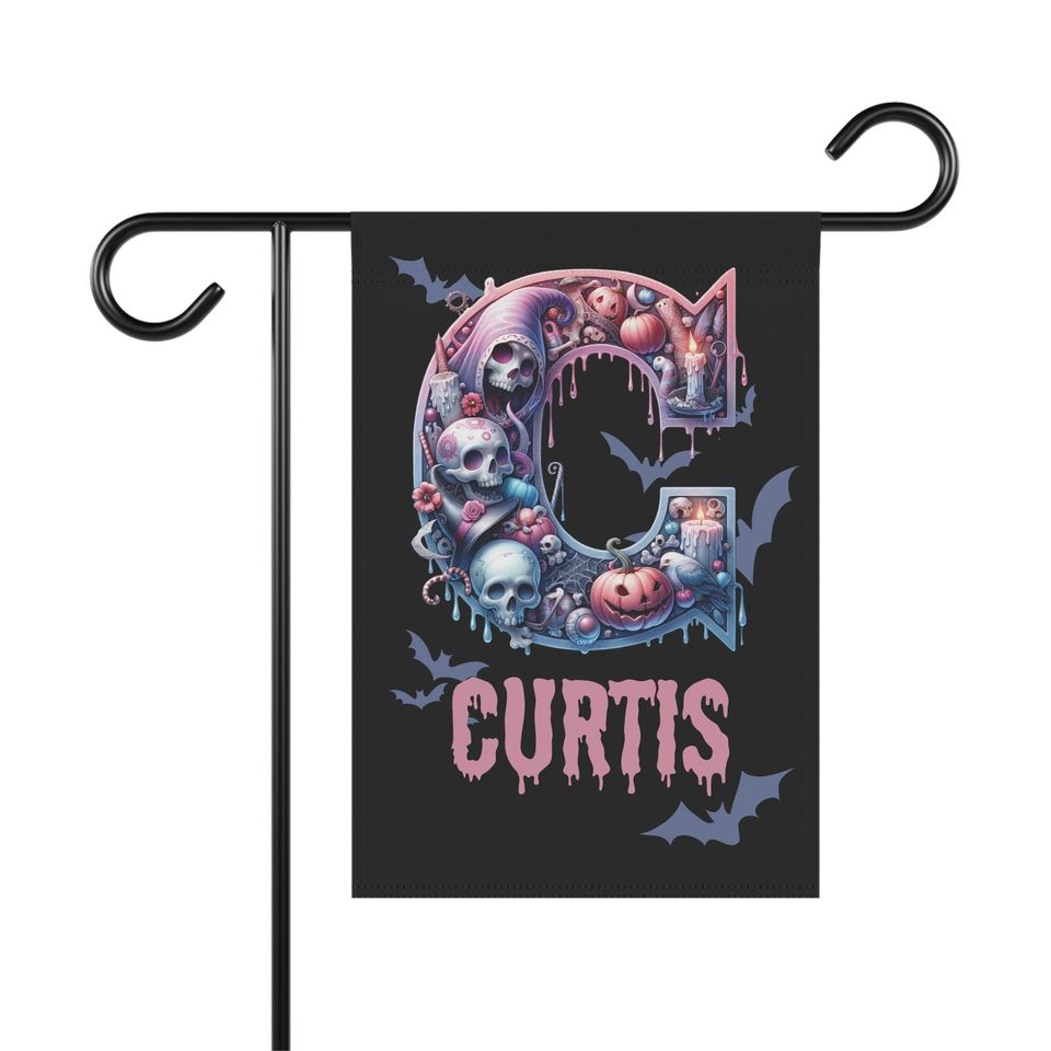 Personalized Halloween Garden Flag with Spooky Gothic Details