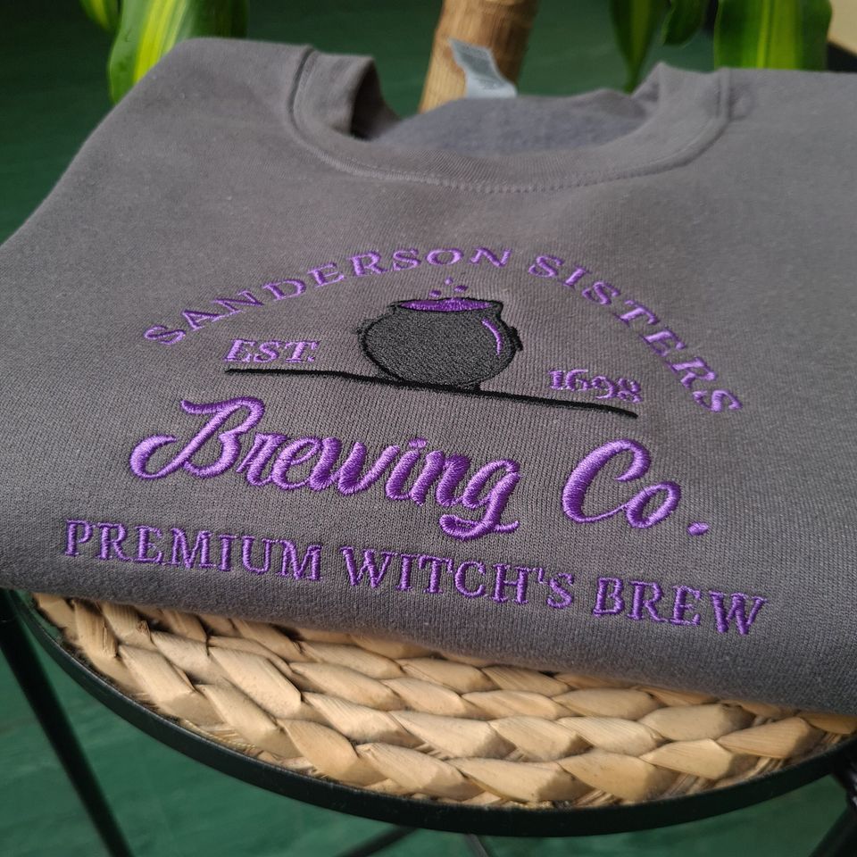 Sanderson Sisters Embroidered Sweatshirt, Halloween Sweatshirt