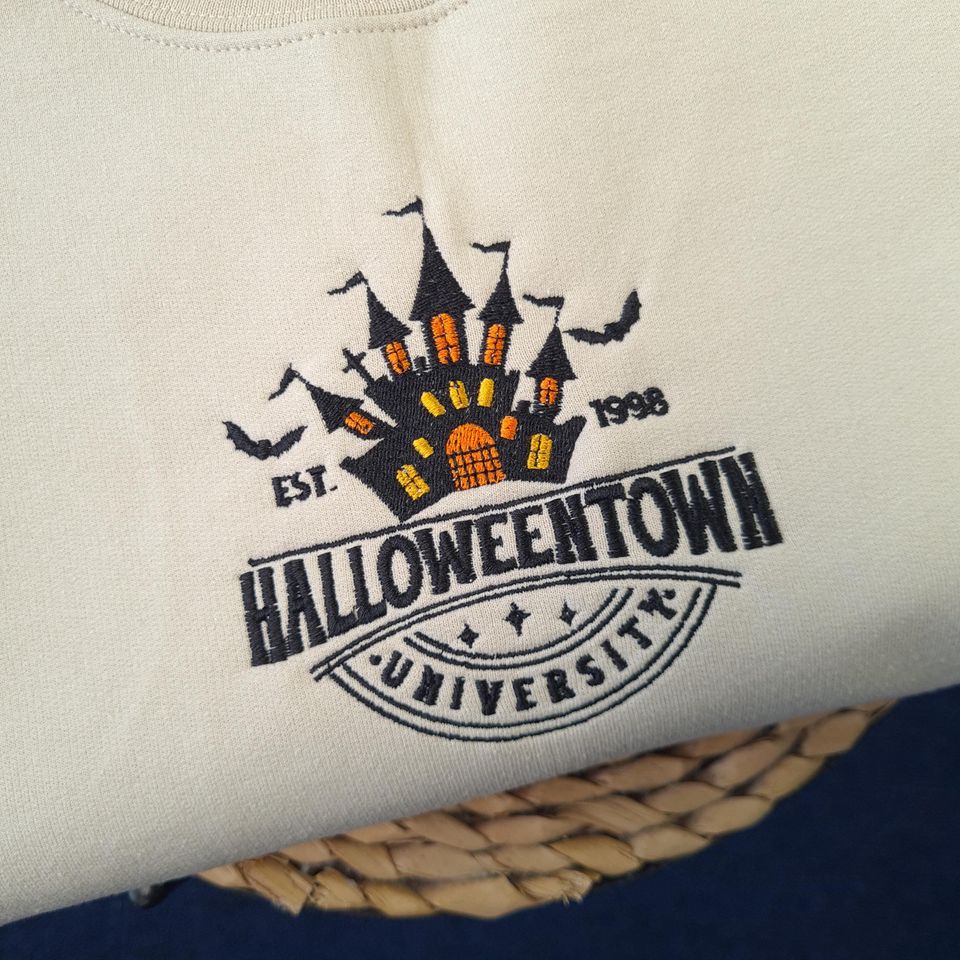 HalloweenTown Embroidered Sweatshirt, Vintage Halloween Crewneck