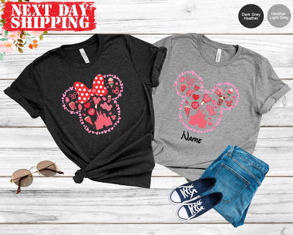 Custom Disney Valentines Day Couple Shirts