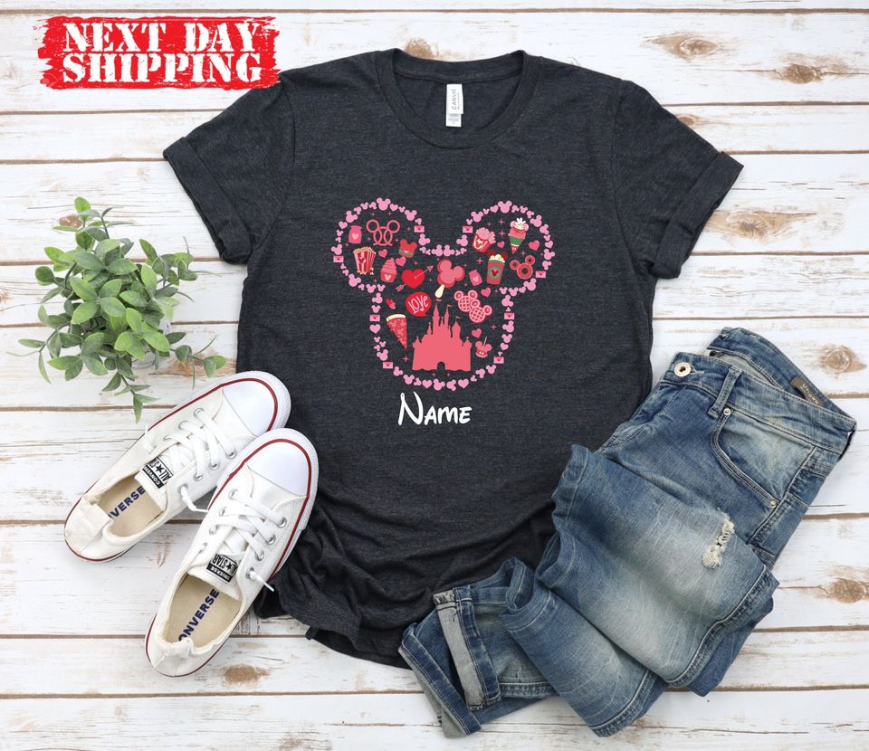 Custom Disney Valentines Day Couple Shirts