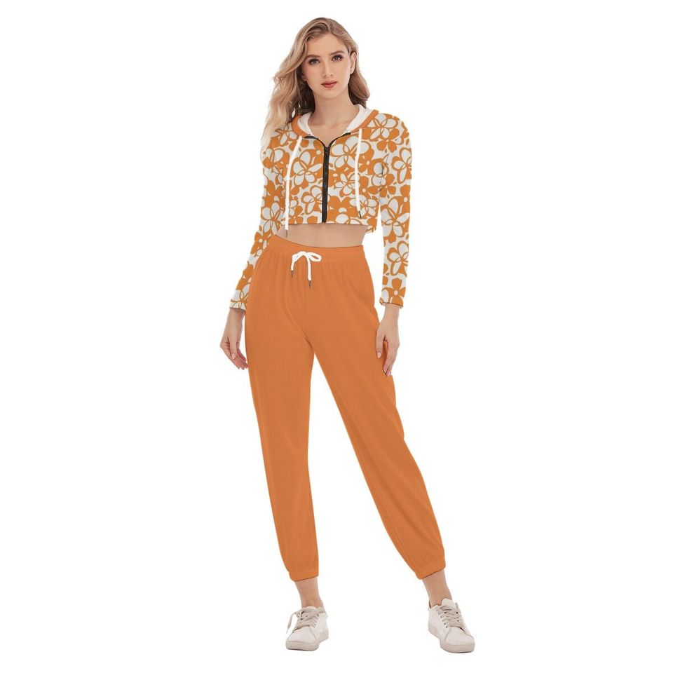 Women's Crop Hoodie Sports Set