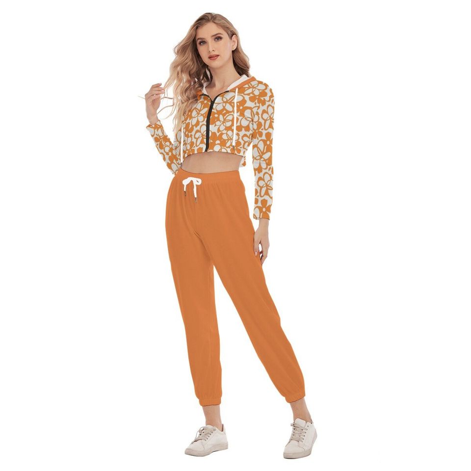 Women's Crop Hoodie Sports Set