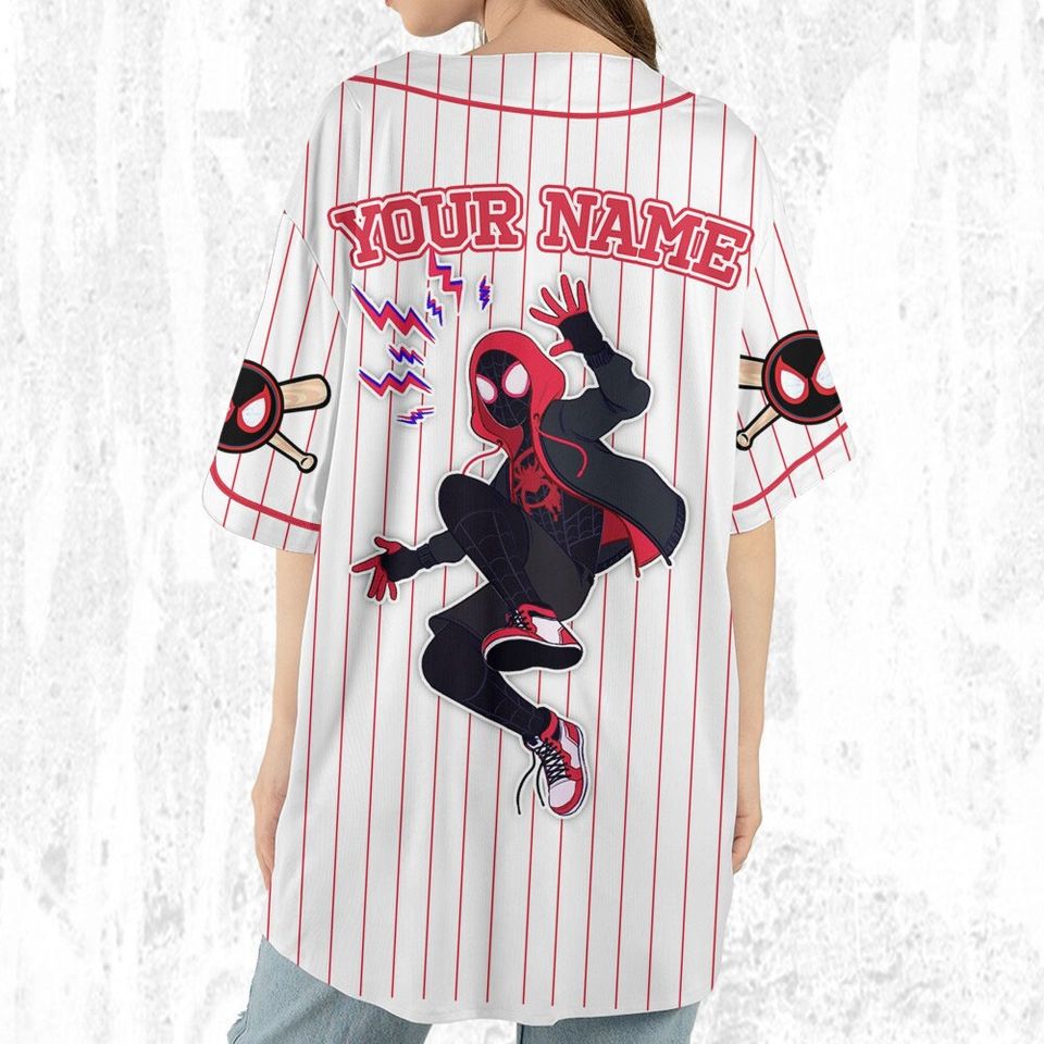 Custom Disney Spiderman Spiderverse Miles Morales Baseball Jersey