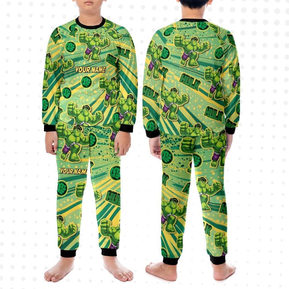 Custom Heroes Avengers Hulk Vandalism Pajamas, Heroes Marvel, Party Gift
