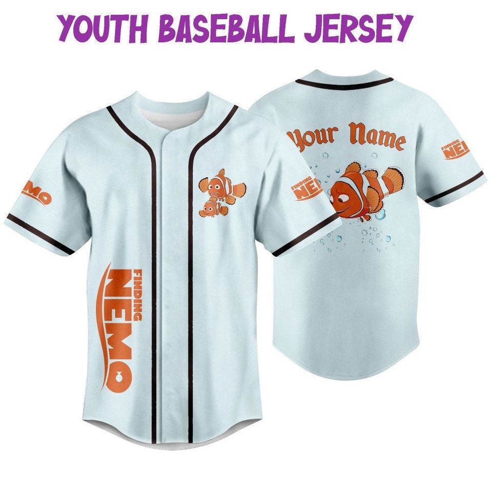 Personalized Disney Finding Nemo Marlin And Nemo, Disney Baseball Jersey Sports