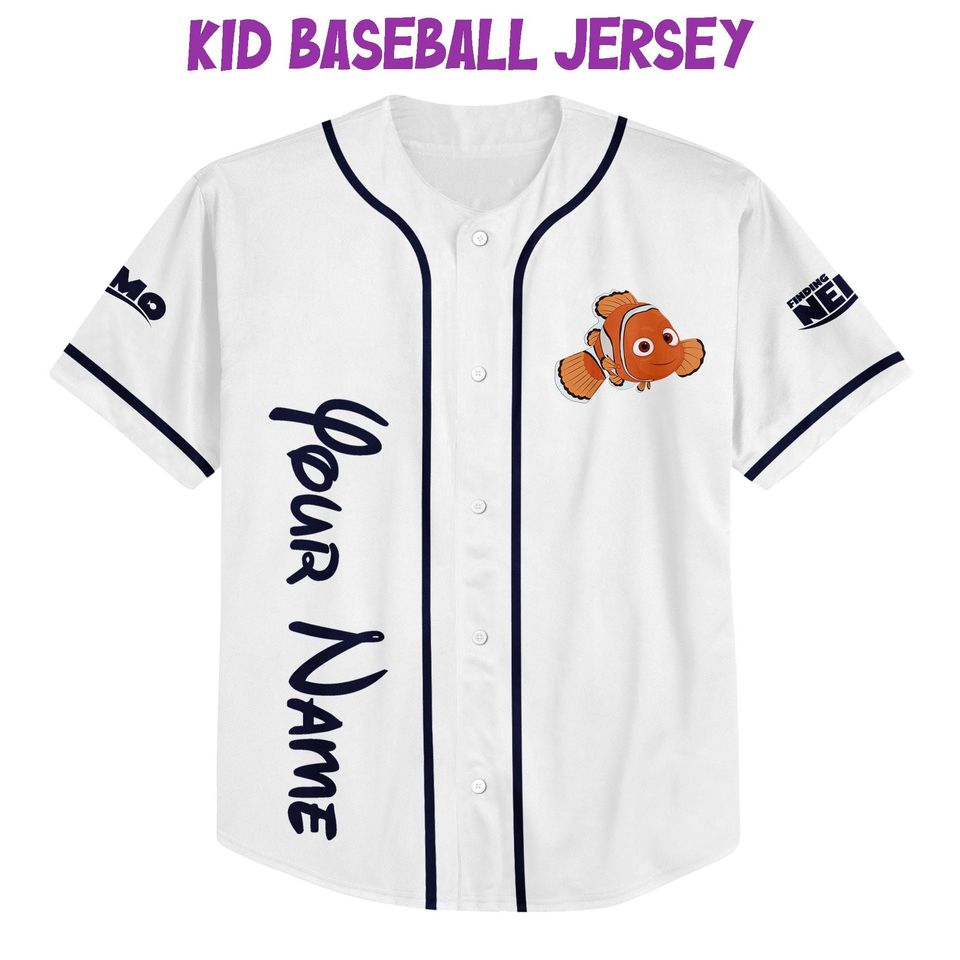 Personalized Disney Finding Nemo Swimming, Disney Baseball Jersey Sports