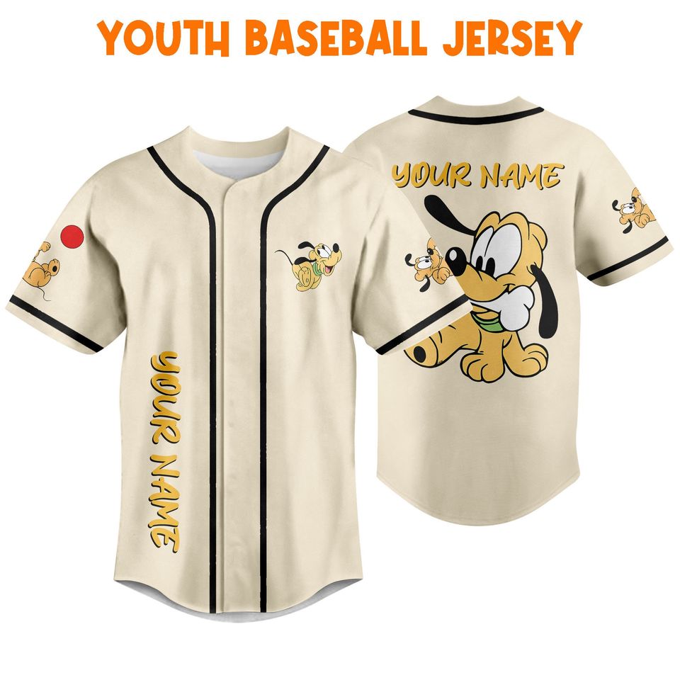 Personalize Retro Pluto Jersey, Disney Pluto Custom