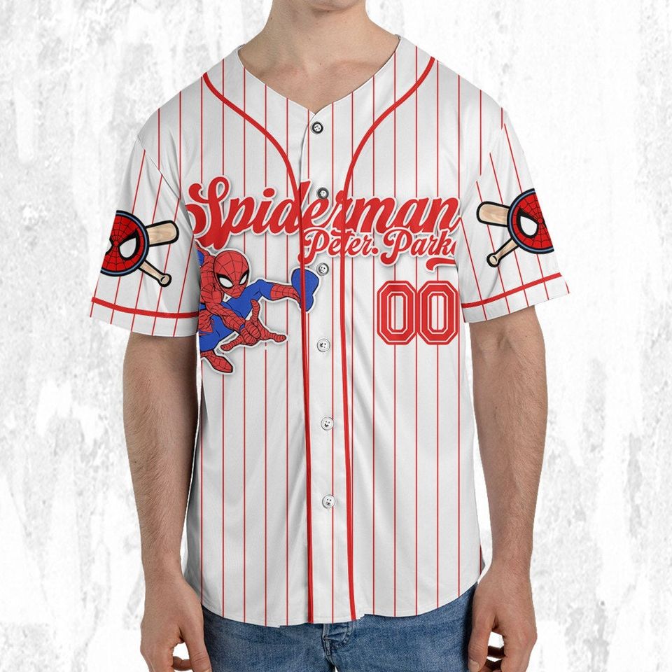 Custom Disney Spiderman Spiderverse Peter Parker Baseball Jersey