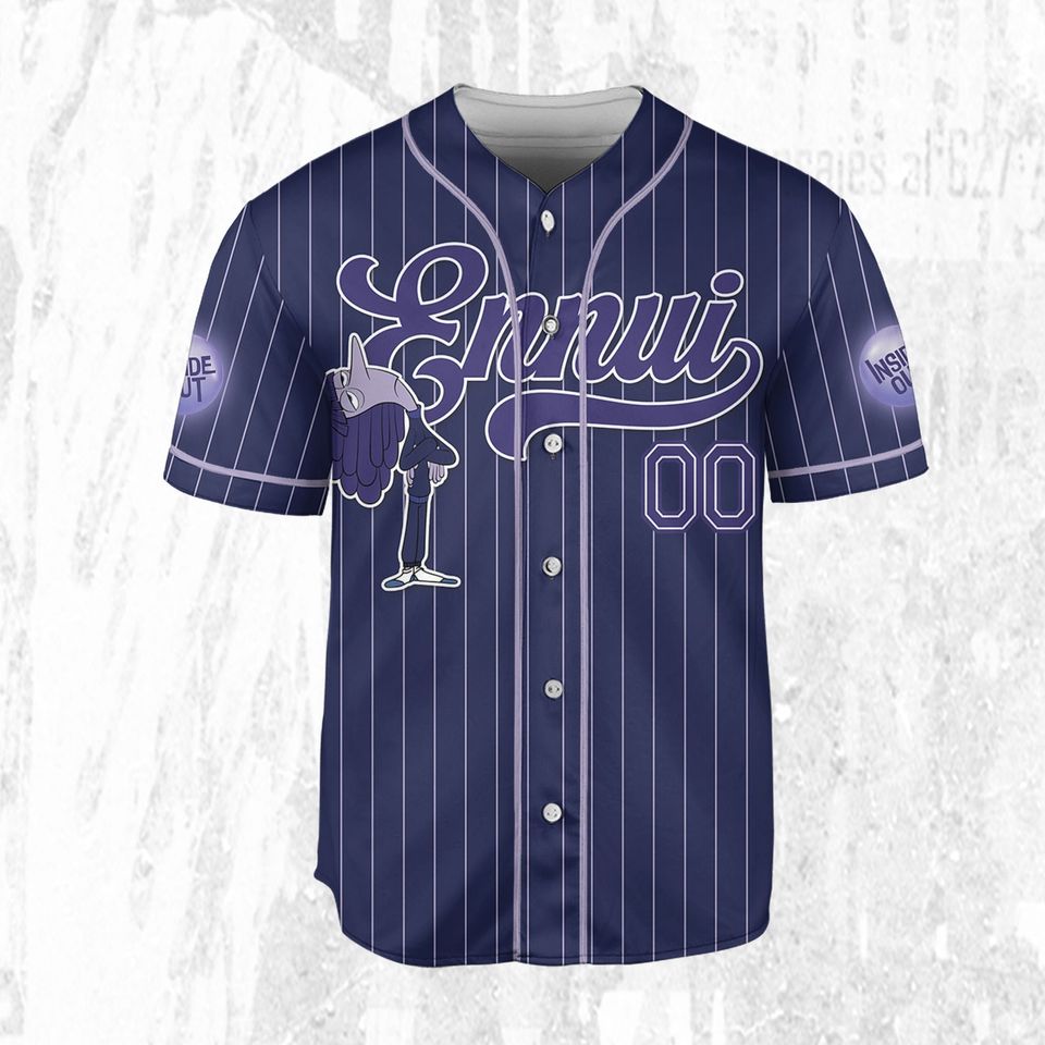 Custom Disney Inside Out Ennui Simple Navy Baseball Jersey, Disney Baseball Jersey